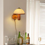 Paddenstoelen Houten Wandlamp – Elegante Eiken Afwerking met Zachte LED Glans