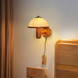 Paddenstoelen Houten Wandlamp – Elegante Eiken Afwerking met Zachte LED Glans