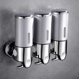 Wandzeepdispenser | Afwasmiddel dispenser set | Zwart, Zilver & Transparant | ZeepFlow
