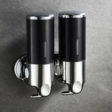 Wandzeepdispenser | Afwasmiddel dispenser set | Zwart, Zilver & Transparant | ZeepFlow