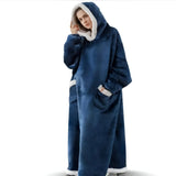 WarmWrap Hoodie Deken - Pluche Flanel Pullover in Overmaat met Zak