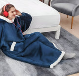 WarmWrap Hoodie Deken - Pluche Flanel Pullover in Overmaat met Zak