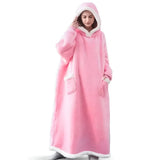 WarmWrap Hoodie Deken - Pluche Flanel Pullover in Overmaat met Zak