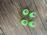 Set van 4 verlichte ventieldoppen met logo – LuxaGlow