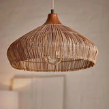 Handgeweven Rieten Hanglamp – Rustieke Plafondlamp met Verstelbare Hoogte