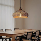 Handgeweven Rieten Hanglamp – Rustieke Plafondlamp met Verstelbare Hoogte