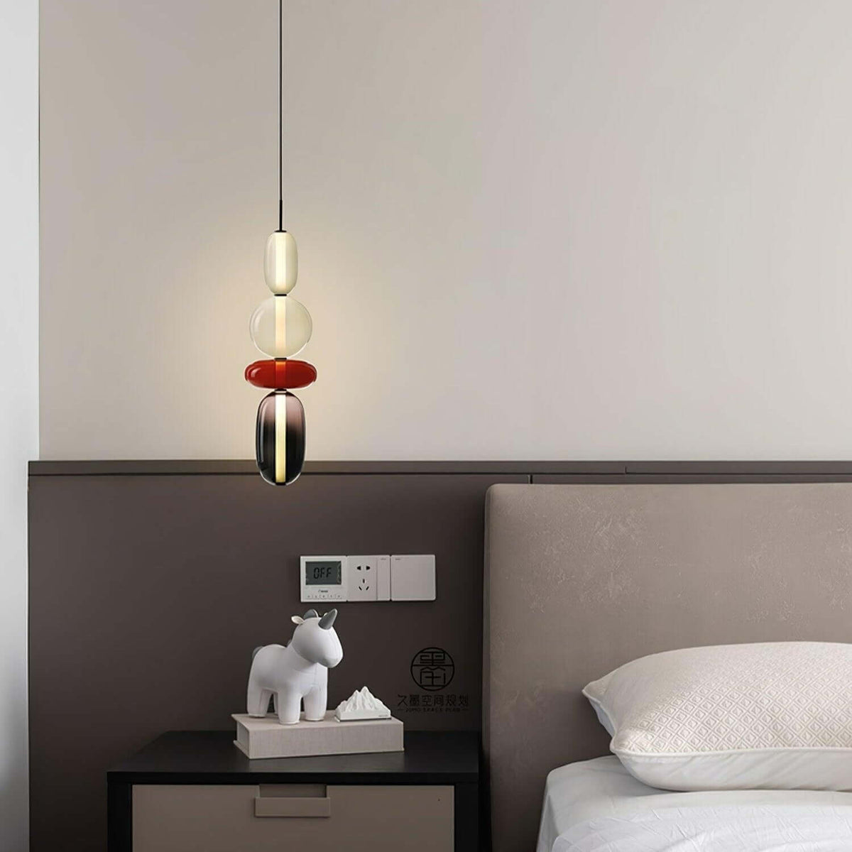 Moderne Hanglamp met Gekleurd Glas
