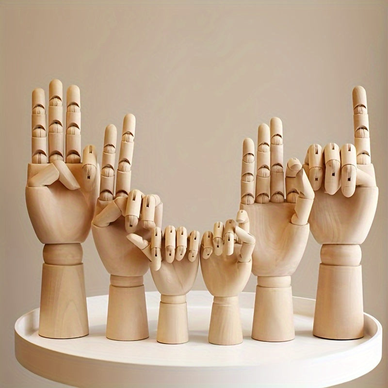 Nordic Creatief Houten Handmodel – Beweegbaar en Sfeervol Deco Object