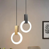 Moderne LED hanglamp gouden ring