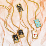 Zirkonia Verguld Tarot-Druppel-Hanger-Halsketting – Amara