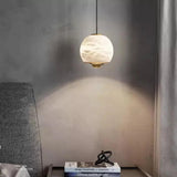 Hanglamp - Albast Glas Bol met Marmeren Voet