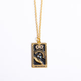 Zirkonia Verguld Tarot-Druppel-Hanger-Halsketting – Amara