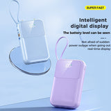 Ultieme Draagbare Powerbank 10000mAh - Snel Opladen met Ingebouwde Kabels