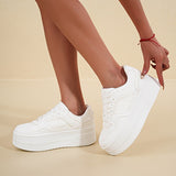 Sienna - Trendy Witte Plateau Sneakers