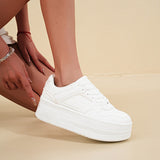 Sienna - Trendy Witte Plateau Sneakers