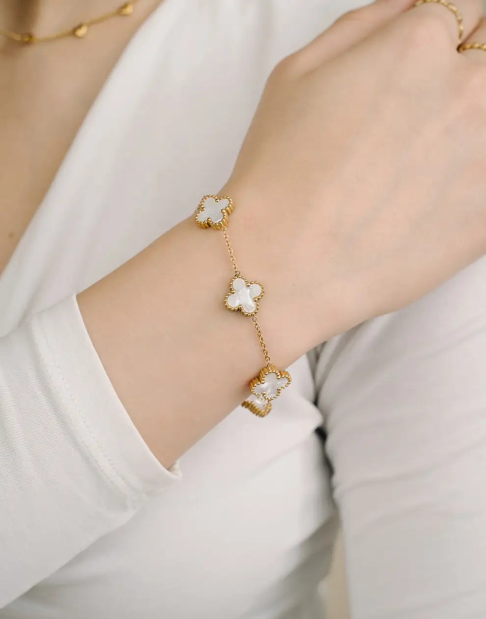 Vijfbladig Klavertje Vier Armband