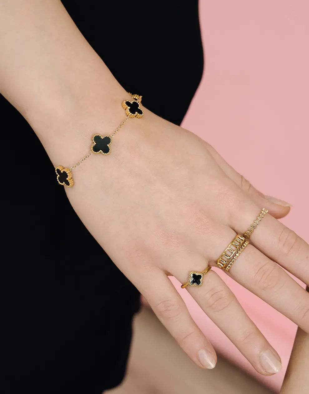 Vijfbladig Klavertje Vier Armband