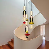 Moderne Hanglamp met Gekleurd Glas