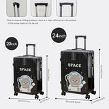 Luxe Graffiti Koffer met Ruimte-thema – 24 Inch Luchtvaartkoffer met Spinner Wielen en TSA-slot
