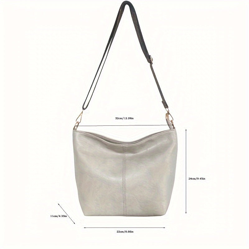 Brede Geometrische Tas – Grote Capaciteit Crossbody met Retro Vibe