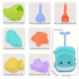 Walvis-Thema Strand Speelgoed Set voor Baby's – 8-Piece Reiskoffer