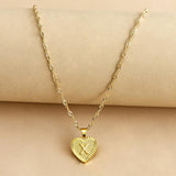 Gouden Initiaal Hart Hanger Ketting - Amara