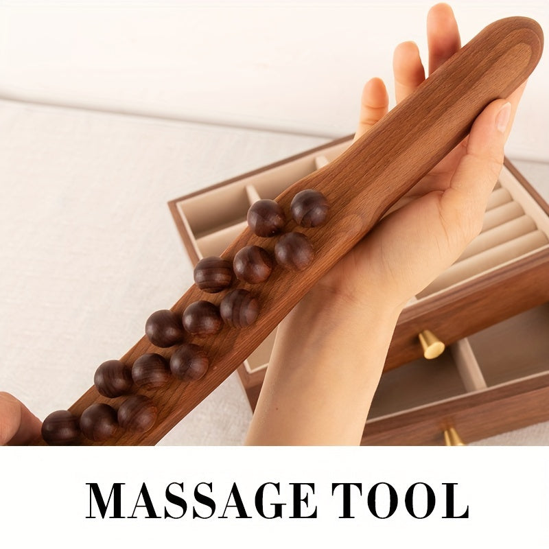 Houten Massagestok met 31 Kralen – Diepe Spierontspanning