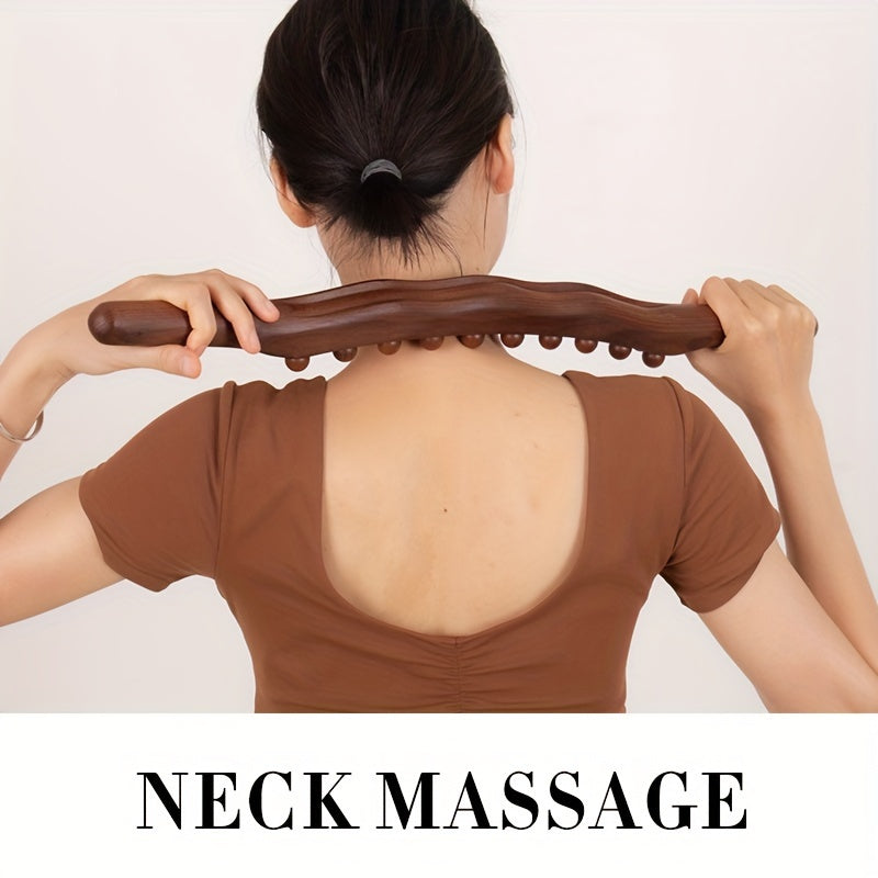 Houten Massagestok met 31 Kralen – Diepe Spierontspanning