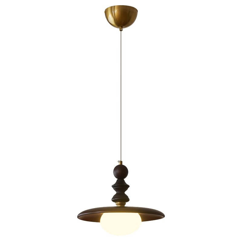 Hanglamp met houten accenten