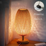 Vintage Bamboe Tafellamp - TimberGlow