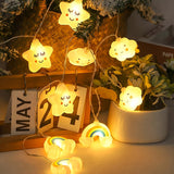Magische LED String Lights – Ster, Wolk en Regenboogontwerpen voor een Vrolijke Sfeer