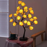 Lamp Rozenboom - Elegante LED Tafellamp | Tafellamp met Rozenbloesem | Verstelbare LED | Dimbare Sfeerverlichting | Kunststof | IP66 | Uniek Design | Romantische Tafellamp | Decoratieve Verlichting | Moderne Elegantie