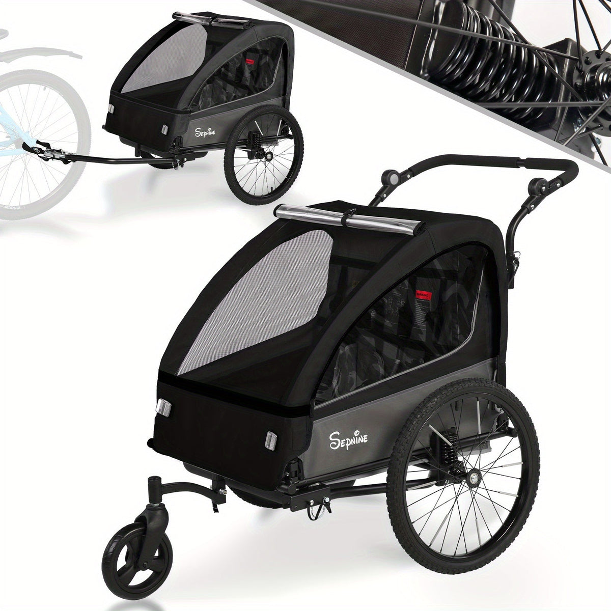 FlexiRide 2-in-1 Fietscaravan – Comfortabel en Opvouwbaar voor Twee Personen