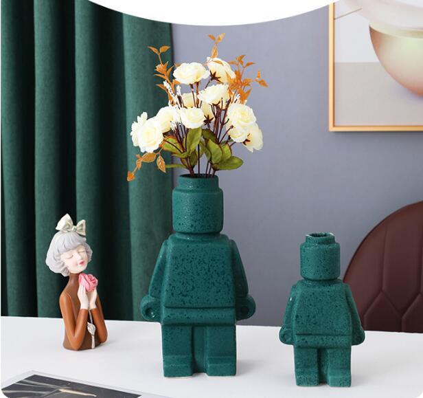 Robotbloempotten van keramiek - BrickBotanica