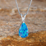 Minimalistische Druppel-Opal-Hanger-Halsketting – Selina