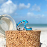 Oceaanwellenring van Opal en Zilver – Livia