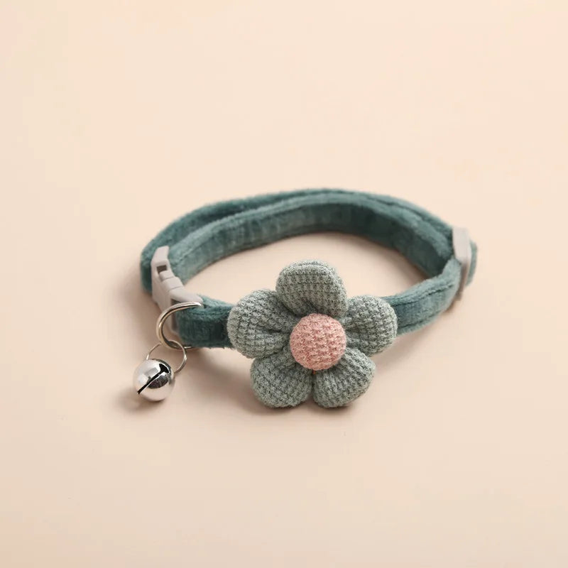 Verstelbaar kattenhalsband met bloem - FlowerCharm