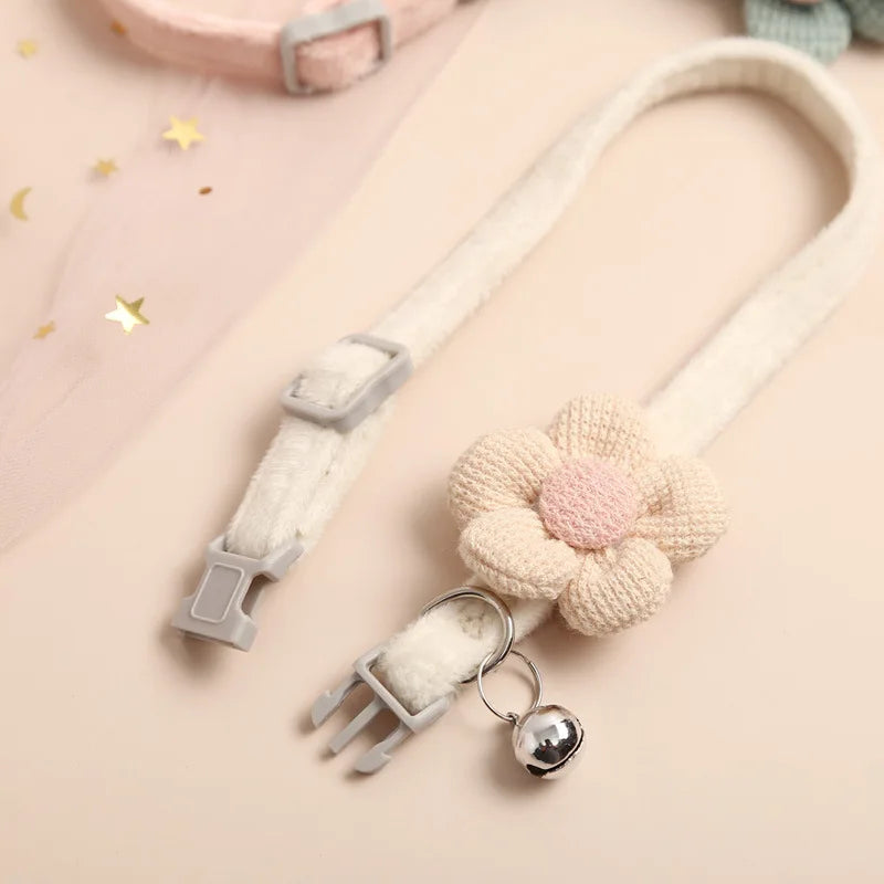 Verstelbaar kattenhalsband met bloem - FlowerCharm