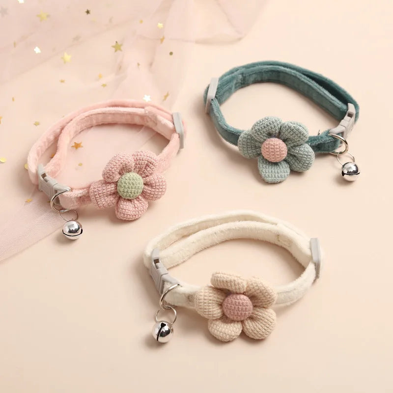 Verstelbaar kattenhalsband met bloem - FlowerCharm