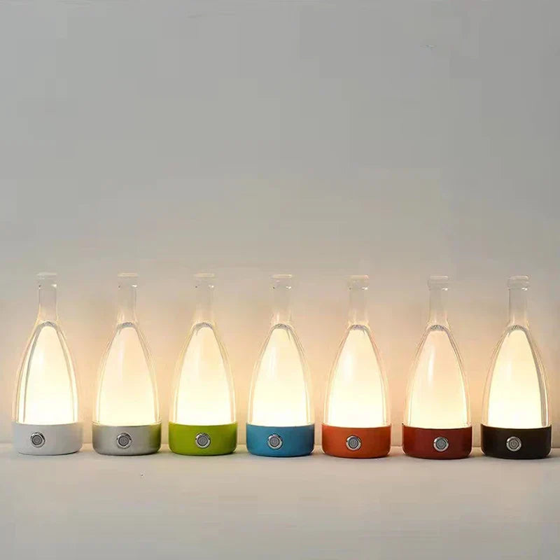 Oplaadbare Wijnfles Nachtlamp – Touch-Control LED Lamp met Dimbare Modus