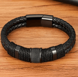 Armband in geweven leerstijl