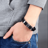 Armband in geweven leerstijl