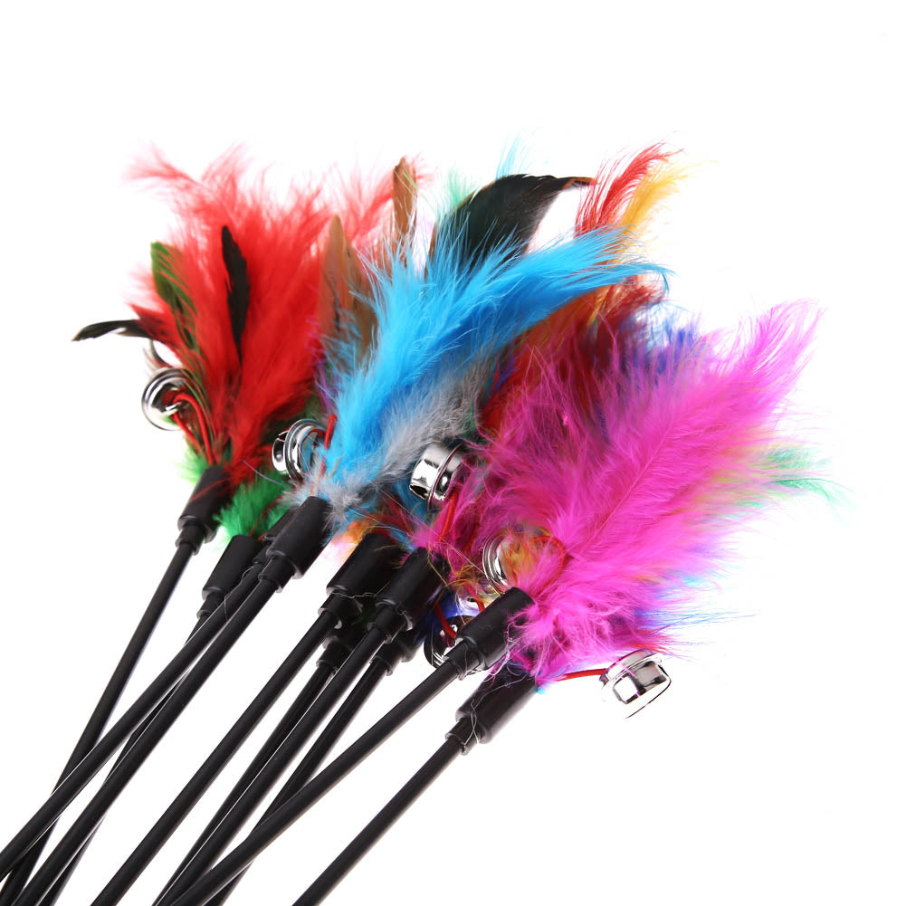 Katten speelgoed met veren (5 stuks) – FeatherChase