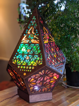 Glas-in-Block Stijl LED Tafellamp - LumiAura