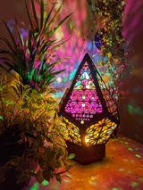Glas-in-Block Stijl LED Tafellamp - LumiAura
