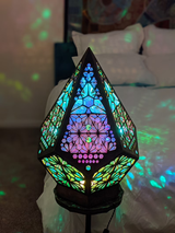 Glas-in-Block Stijl LED Tafellamp - LumiAura