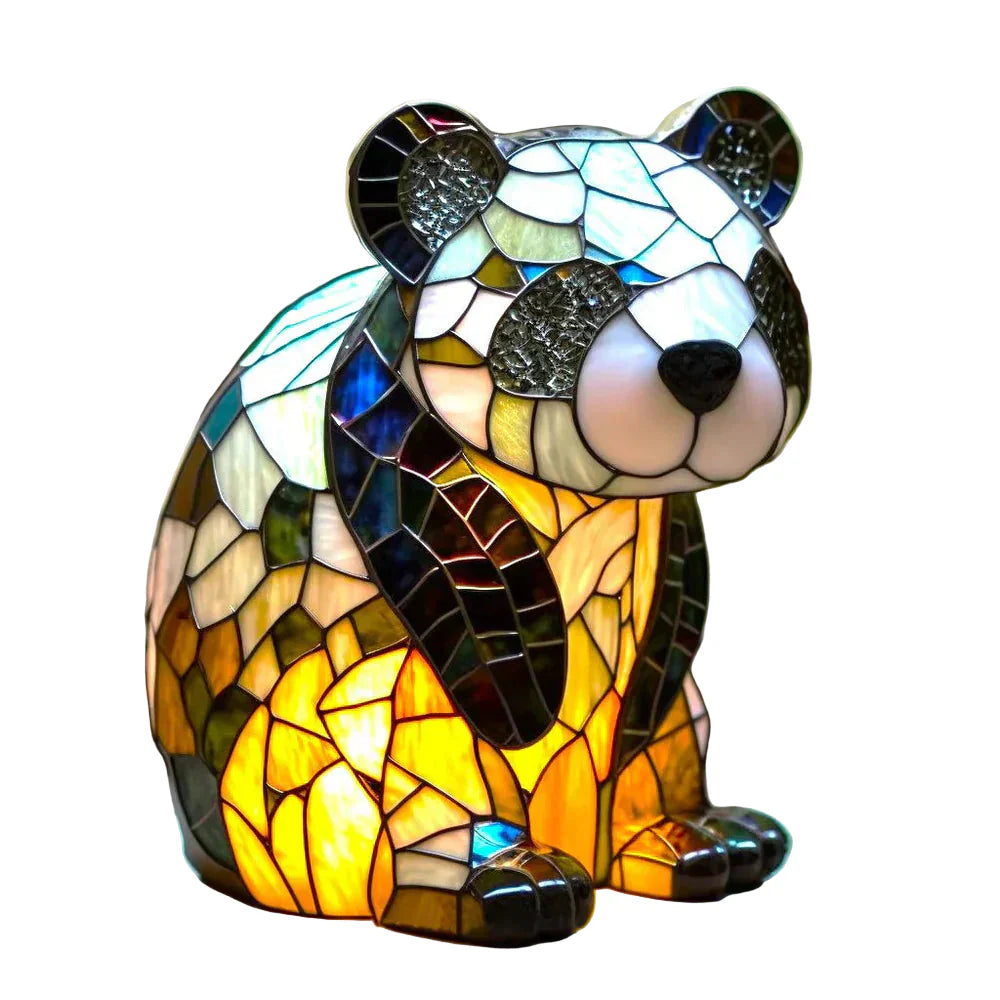 Artistieke plafondlamp met dierenmotief van glas