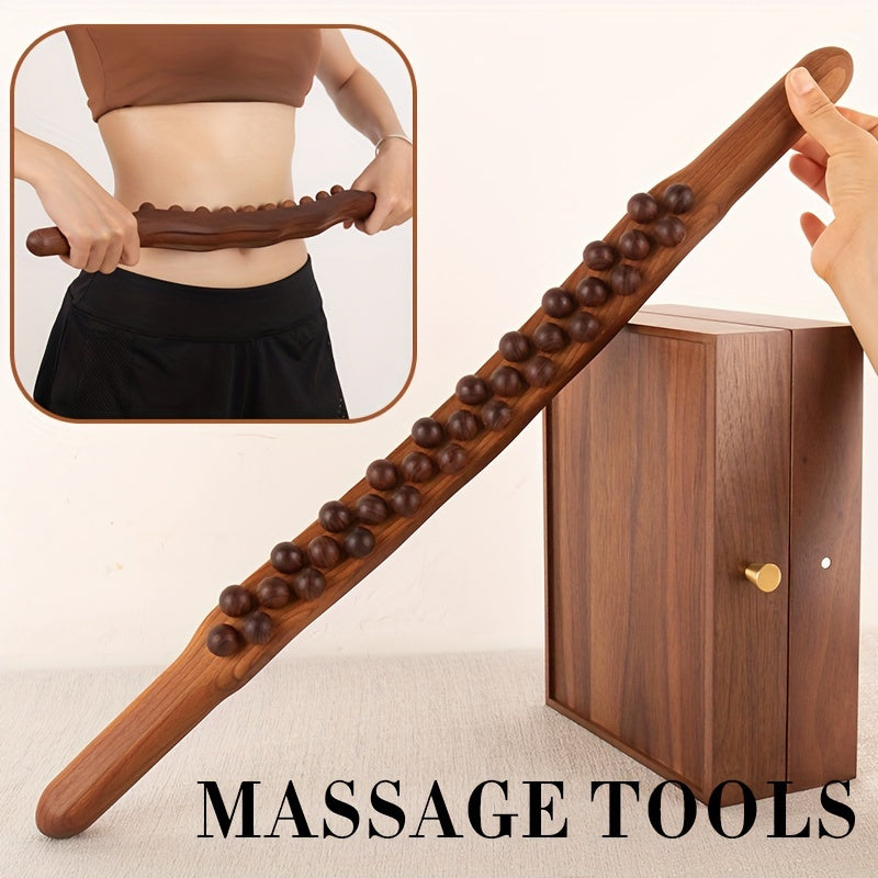 Houten Massagestok met 31 Kralen – Diepe Spierontspanning