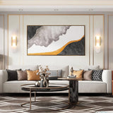 Moderne Marmor Wandlamp met Gouden Details – Luxe Verlichting