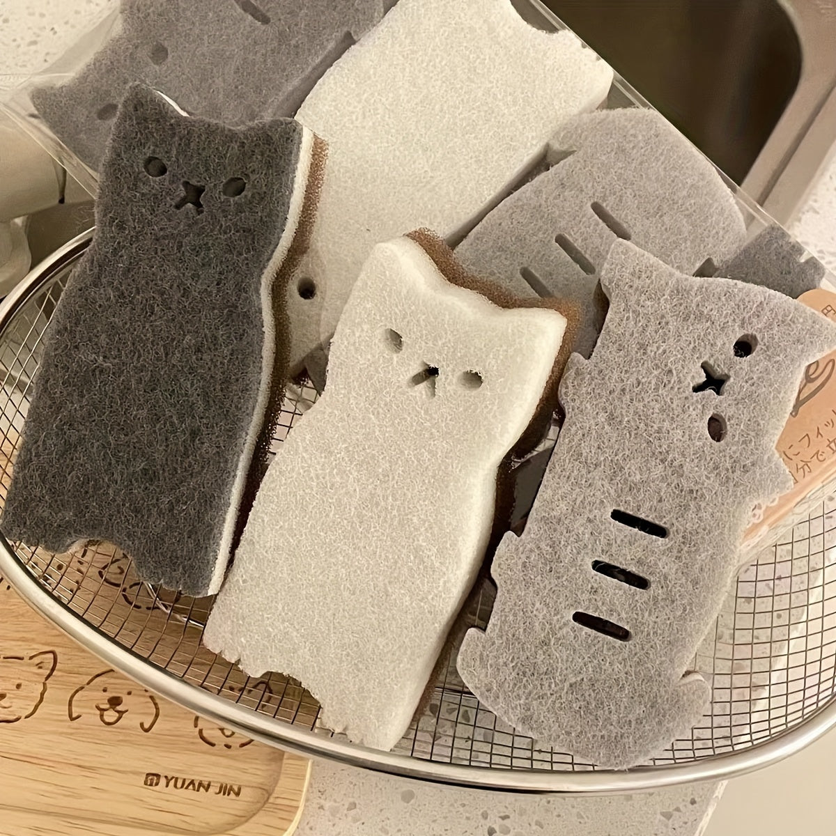 Purrfect Clean Katten Sponzenset – Duurzaam, Schattig en Superfunctioneel
